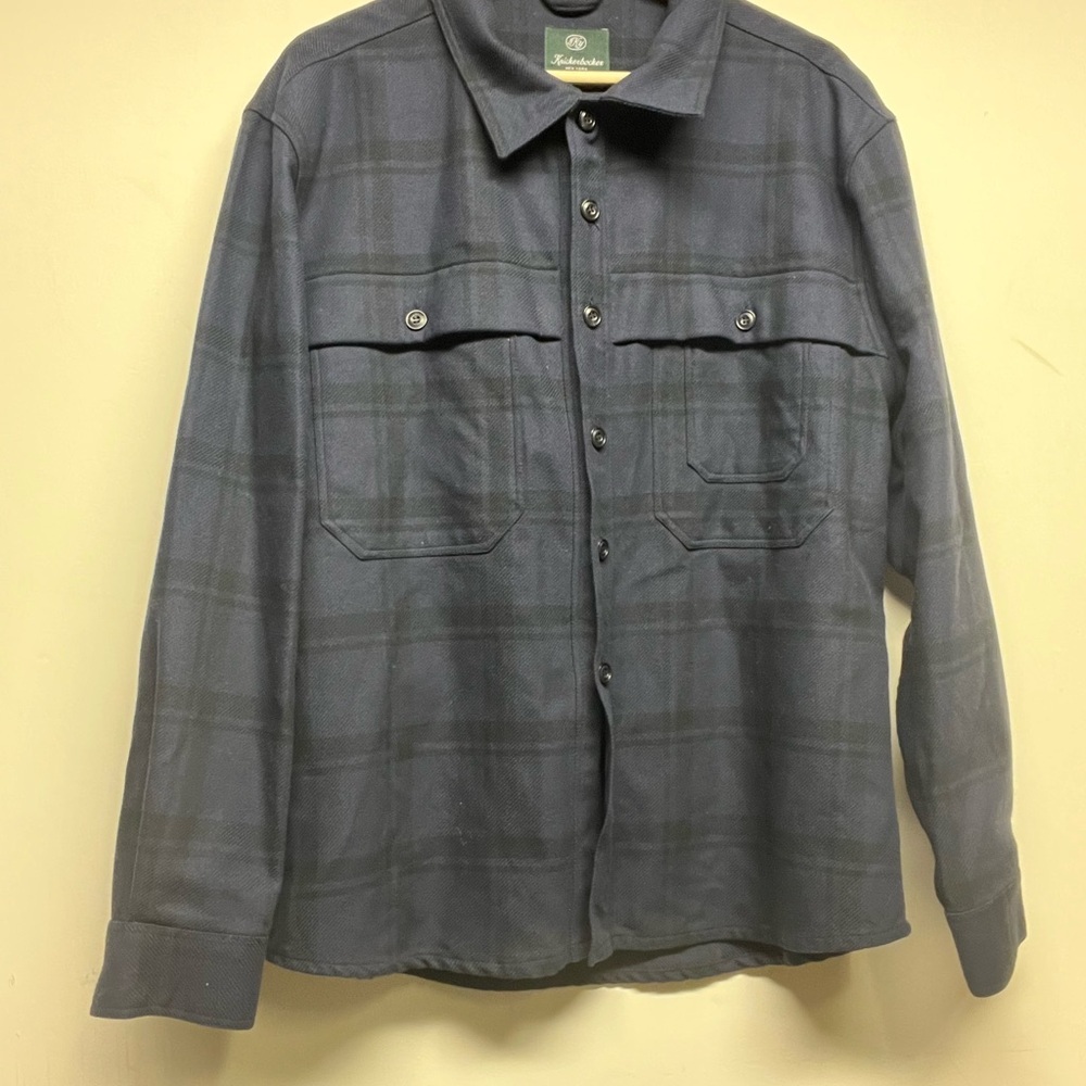 Knickerbocker New York Blue Plaid Button-Up Overshirt